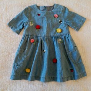Chambray Dress with Appliqué